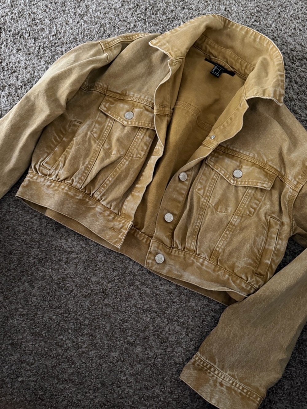 Washed gold denim jacket